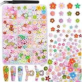 300Pcs Resin Flower Charms, 3D Mini Daisy Camellia Flower Beads Flatback Cabochons Embellishment for Crafts Mixed Cute Spring Floral Decorations for Nail Art Scrapbooking Hair Clip Phone Case DIY