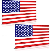 2PC Reflective American Flag Magnet for Car Truck - 5 x 3 Inches - USA Patriotic Magnetic Flag