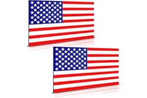 VENICOR 2PC Reflective American Flag Magnet for Car Truck - 5 x 3 Inches - USA Patriotic Magnetic Flag