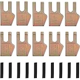 Auger Teeth 35 Size Replacement Set, 10 Pack Spiral Gage Tooth with Rubber Strips, Heavy-Duty Alloy Steel for Excavator &amp; Loader Augers, Wear-Resistant for Soil, Rock &amp; Brick Digging