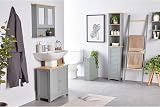 VonHaus Corner Shelf Unit Grey 3 Tier Wall Mounted or Freestanding view 2