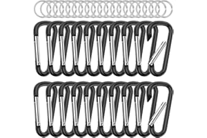 sprookber 2.28" Small Carabiner Clip Keychain, D Ring Caribeaner Clip, Key Clip Caribeener Multipurpose, Set of 20 Pack