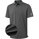 Rouen Mens Polo Shirts Short Sleeve Soft Lightweight Performance Dry Fit Jacquard Casual Collared Golf Polo Shirts for Men