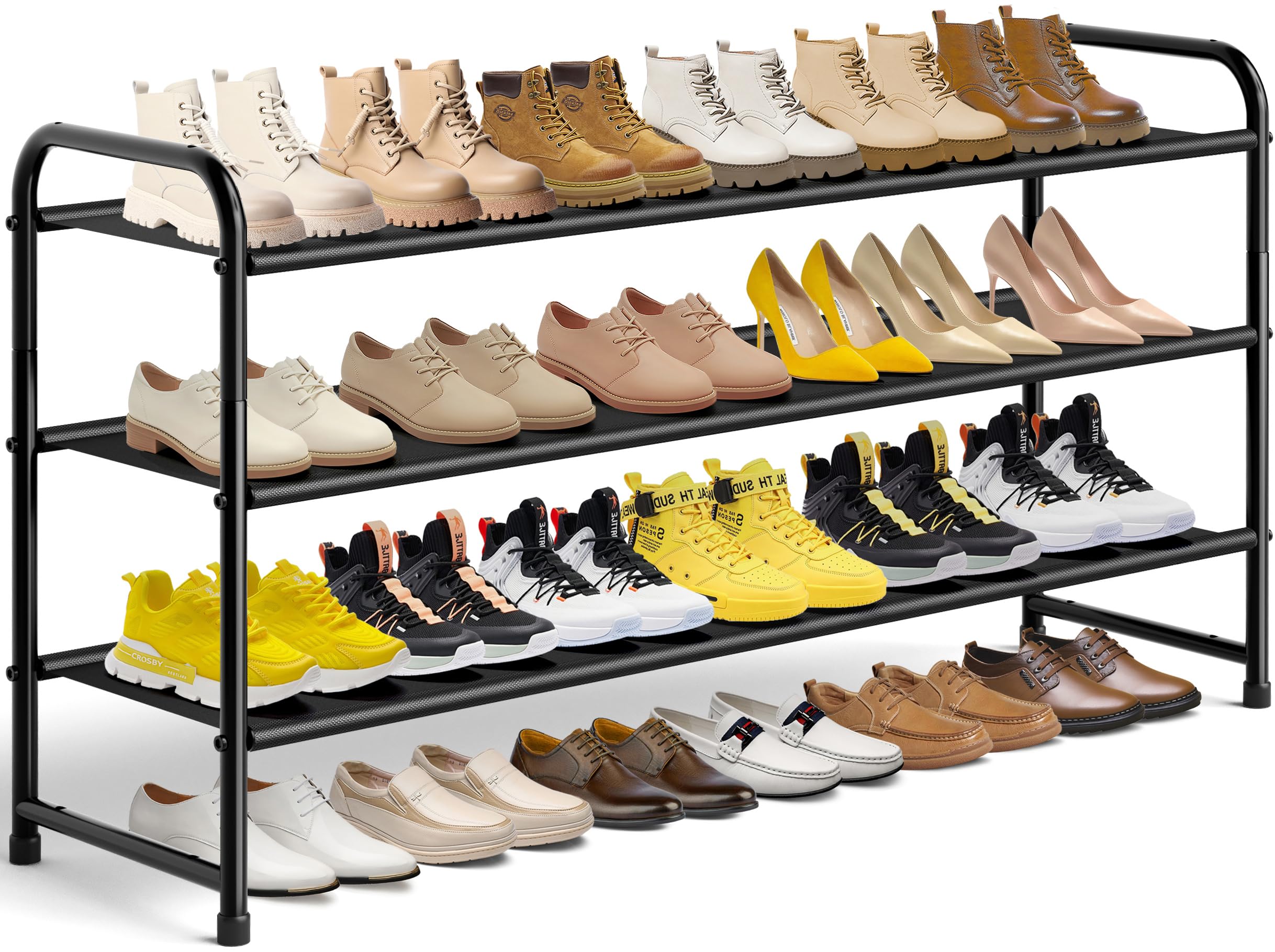 Closet Shoe Rack Rack MISSLO 3-Tier Long Shoe Rack for Closet Shoe Organizer for Closet Floor ...
