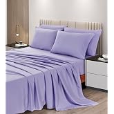 Chezmoi Collection 6-Piece Lavender Sheet Set Queen - Extra Soft Breathable Brushed Microfiber Bed Sheets with 15" Deep Pocket &amp; 4 Pillowcases
