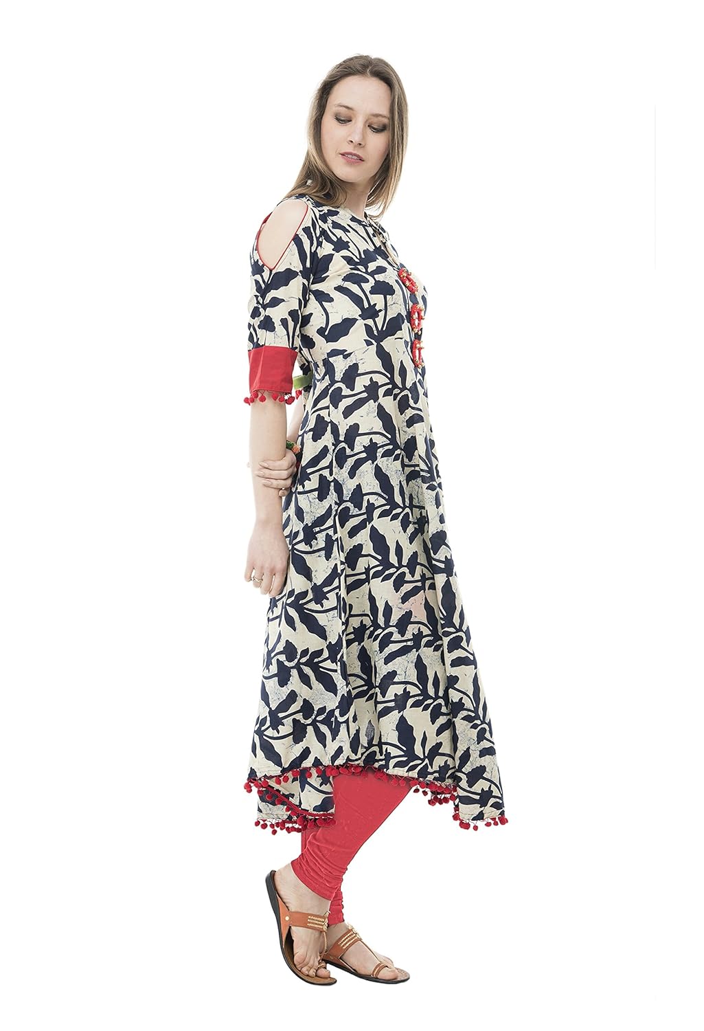 anjushree choice women's cotton printed anarkali kurti (blue_xxl)