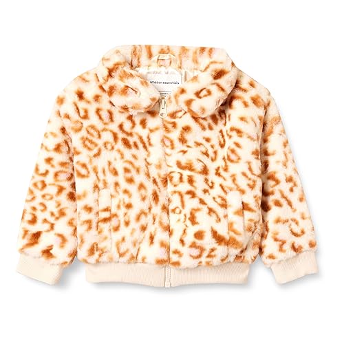 Amazon Essentials Girls' Faux Fur Jacket, Cream Leopard, XX-Large