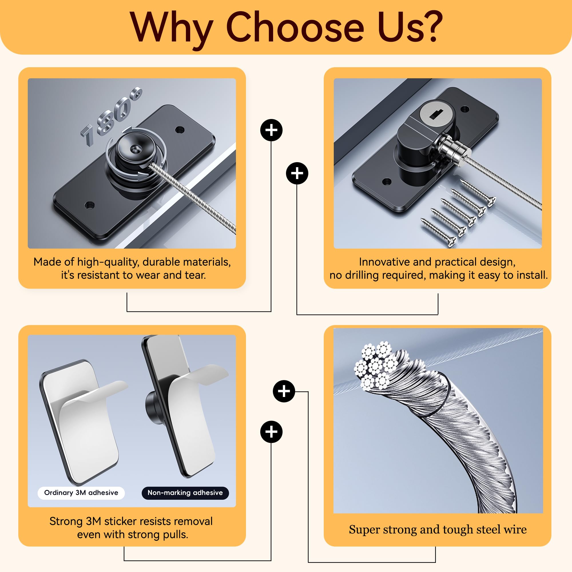 2 Pack Refrigerator Door Lock with Adhesive, No Tools Required, Child Proof Fridge Door Lock for Kids and Pets, Self Adhesive Latch for Freezer, Cabinets, Drawers, Windows (Patent)