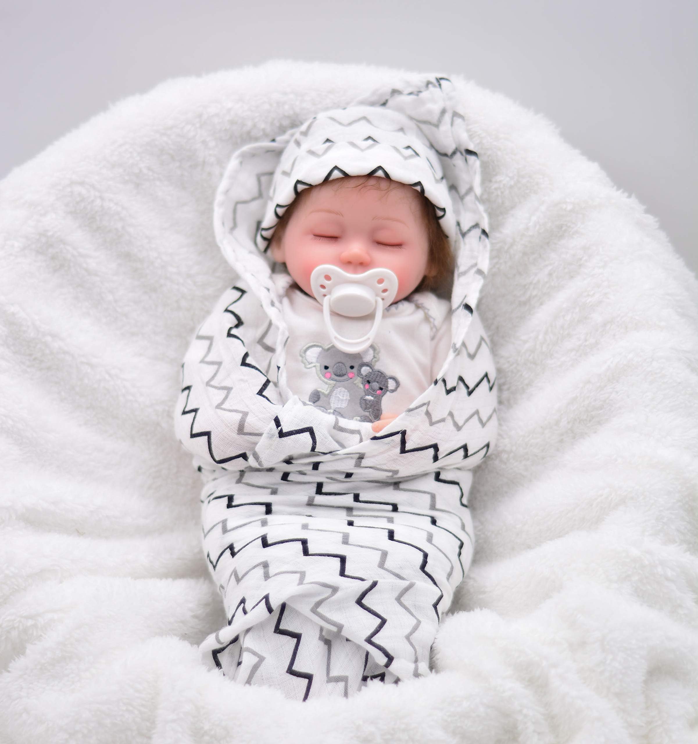 16'' Wish & Dress Baby Realistic Handmade Baby Dolls Boy Newborn Lifelike Vinyl Alive Soft Toys, with Soft Blanket, Magnetic Mouth Sleep Baby