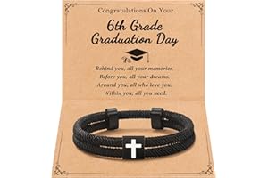 Shonyin Graduation Gifts Cross Bracelet for Boys - 5th 8th Kindergarten Preschool College High School Middle School Graduation Gifts for Boys