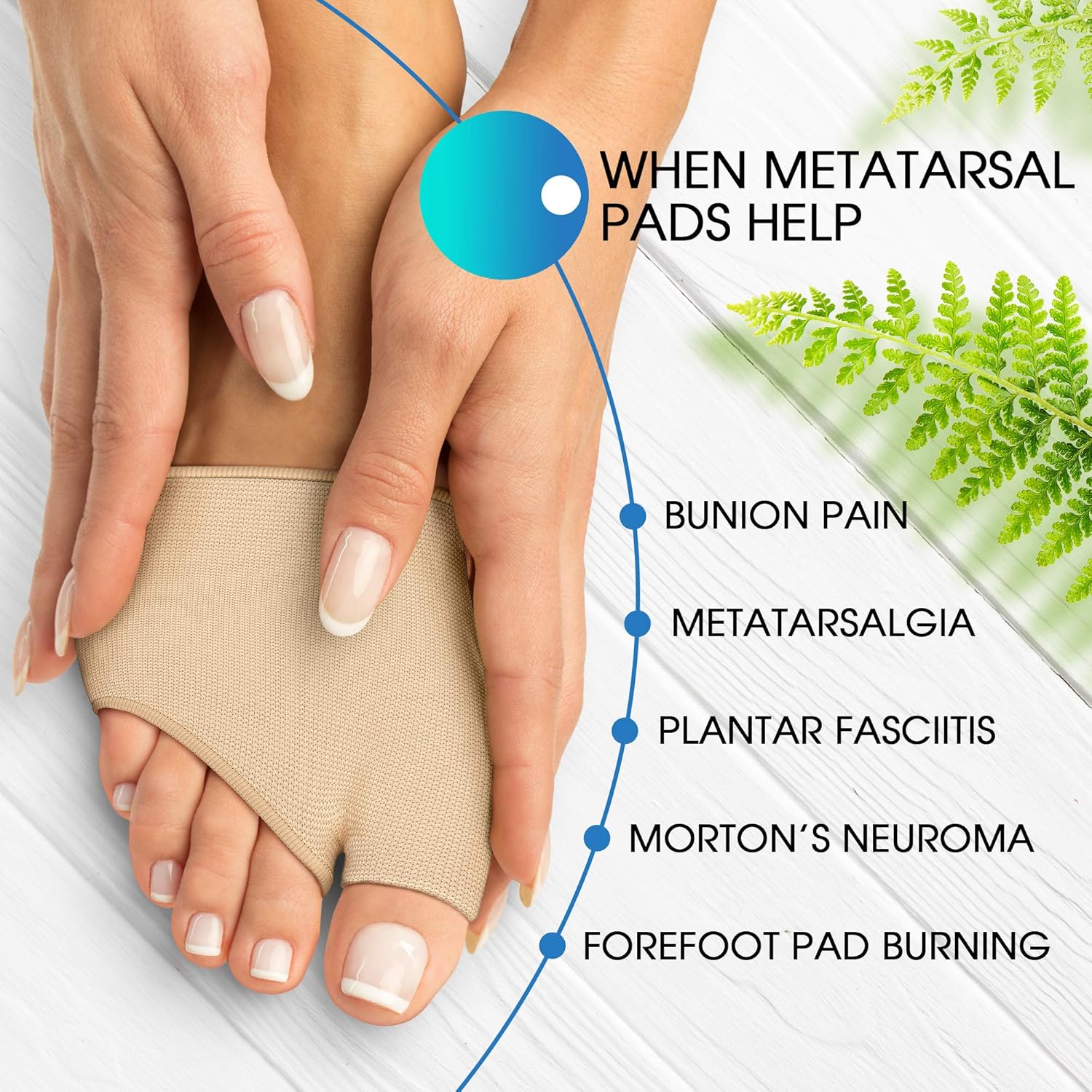 Ball of Foot Cushions (2 Pieces) - Metatarsal Pads | Forefoot Pads of of High Quality Soft Fabric - Foot Sleeve with Soft Gel Sole - Mortons Neuroma - Prevent Pain and Discomfort: Health & Personal Care