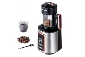 Electric Coffee Bean Roaster Machine for Home Use – 1500W Air Coffee Roaster with Adjustable Temperature & Timer, Built-In Ch