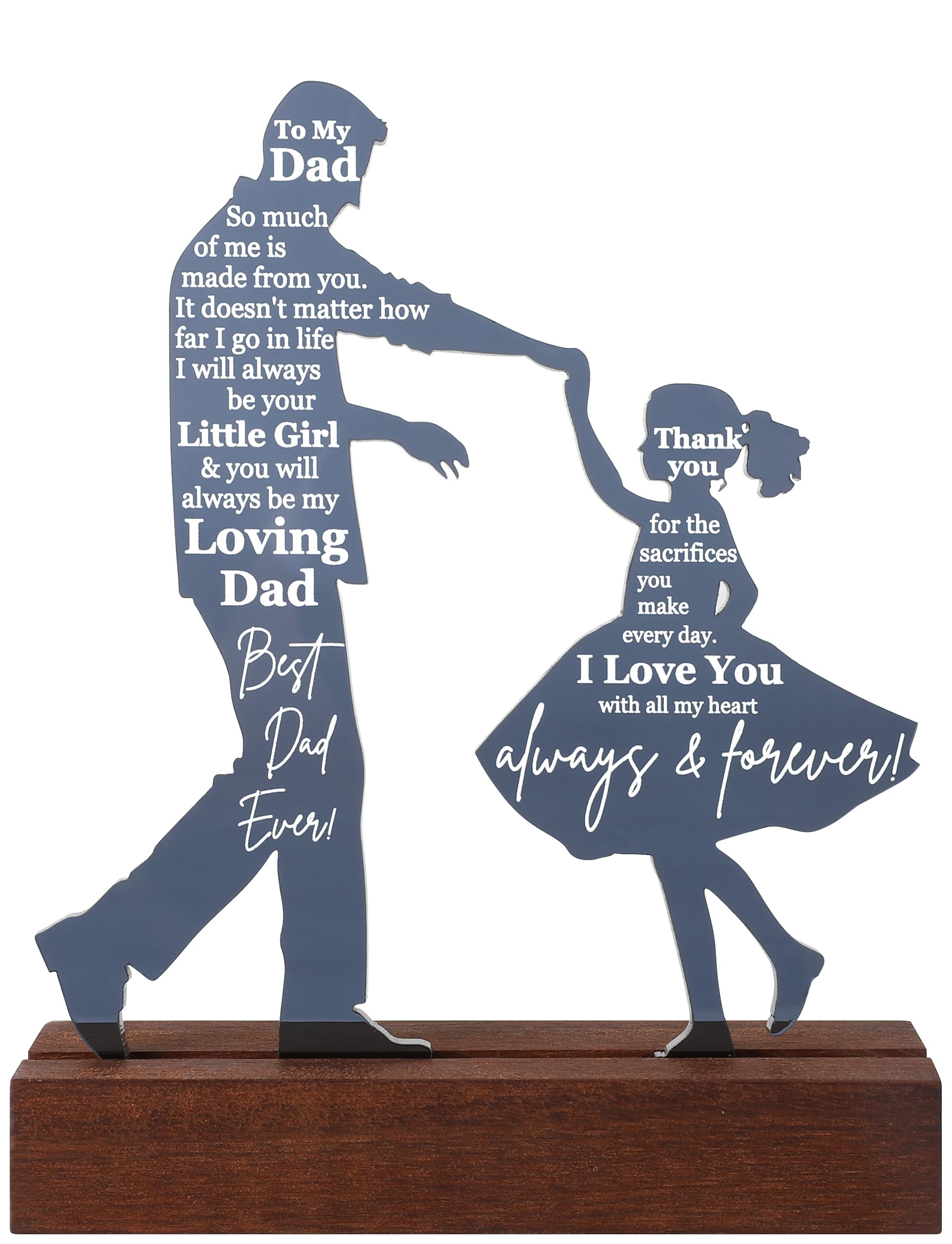 Dad Gifts from Daughter for Birthday Father's Day Christmas Valentine's Day Easter Present - Meaningful Sentimental Dancing Acrylic Plaque Keepsake Desk Decor for Bonus Step Papa Daddy