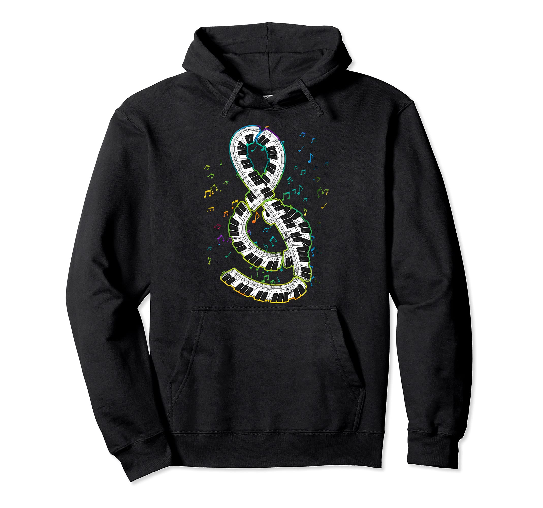 Pianist Treble Clef Classical Musician Keyboard Piano Pullover Hoodie
