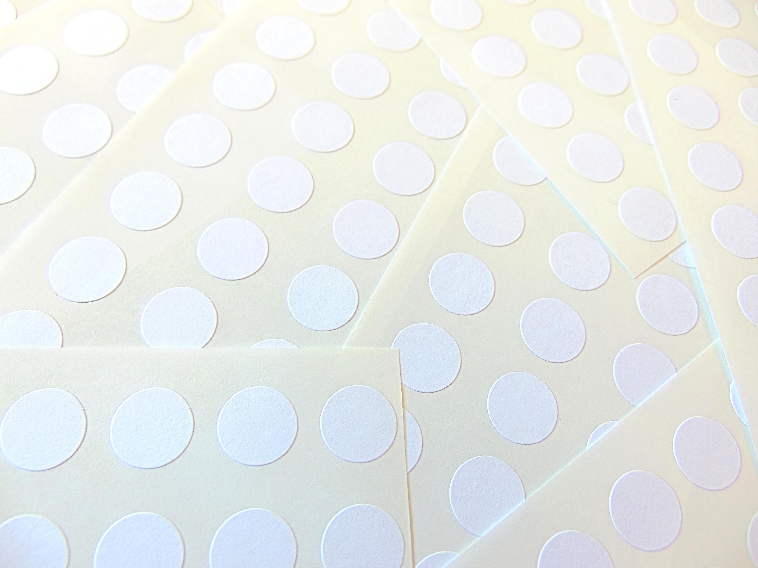 Pack of 216, 10mm Round, White Plastic Circle Labels, Permanent Adhesive, Sticky Durable Poly Waterproof dot Stickers