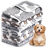 6 Pcs Small Dogs Blankets Super Soft Flannel Pet Blankets with Cute Paw Print Warm Sleep Mat for Medium Dogs Puppy Cat, 23x16inch