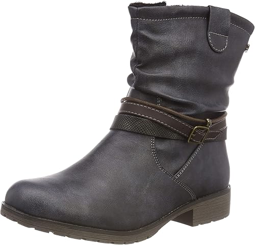 navy blue biker boots