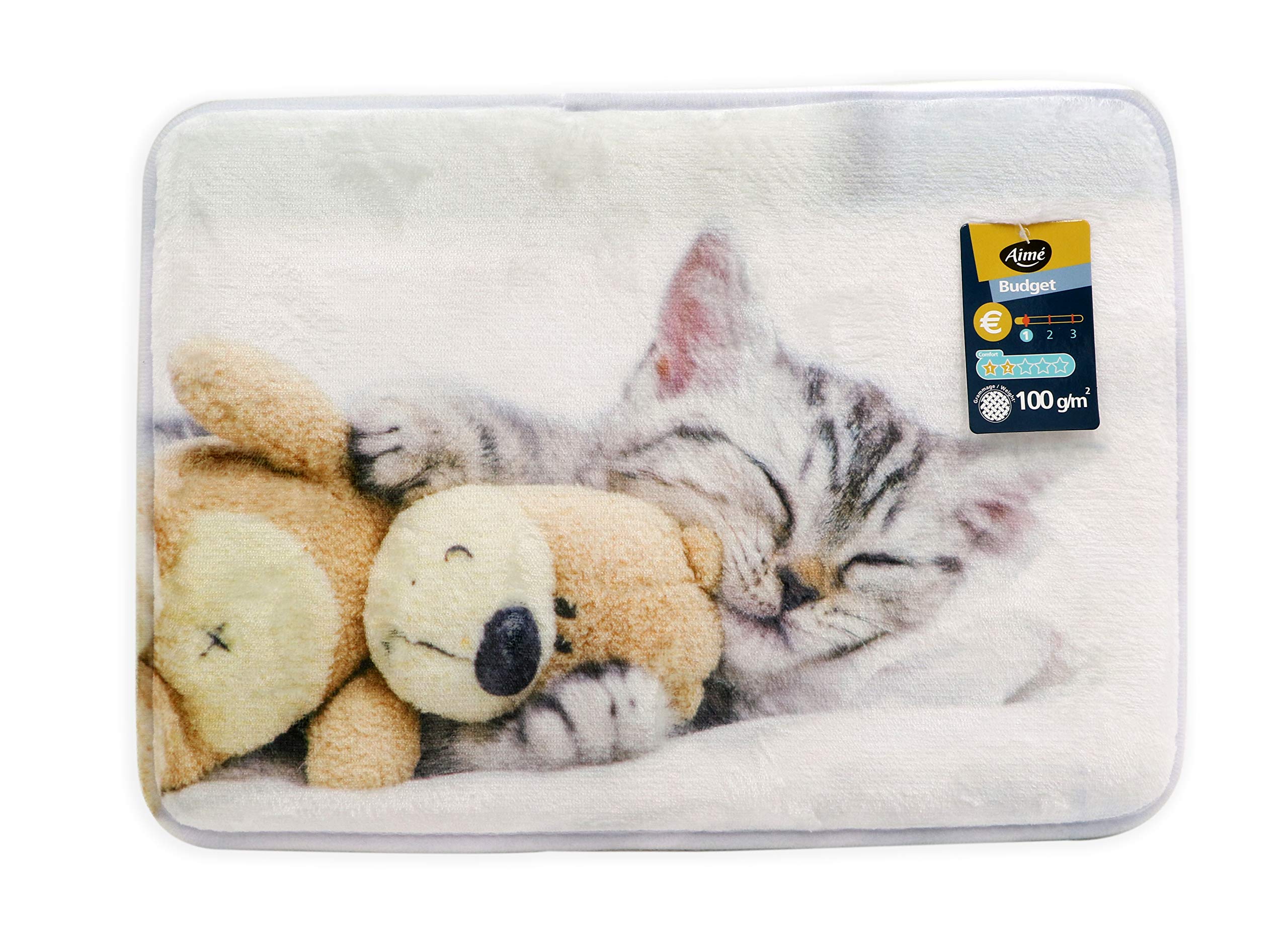Aimé Extra Soft Printed Flat Sleeping Carpet for Cat, 40 x 30 x 2 cm, 0.08 kg