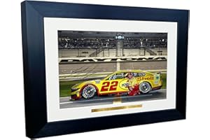12x8 A4 Joey Logano 2024 Daytona 500 NASCAR Cup Series No. 22 Ford Mustang Dark Horse for Team Penske Signed Autographed Sign