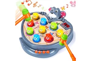 Yerloa Game for Toddlers 2 3 4 5 Year Old Boy Toys Christmas Unique Gift Kids Toys Ages 2-4 4-6 2-3 3-5 4-8 Interactive Learning Educational with Spray 2 Hammers, 5 Modes, 9 Music & Light
