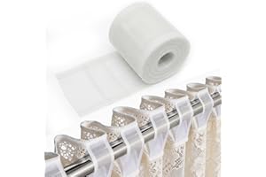 1 Roll of 10.9 Yards Translucent Pleated Curtain Rod Tape for Drapes, Nylon Pleating Tape for Curtains Used to Make Home Deco