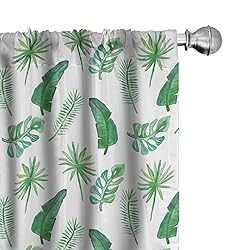 Lunarable Botanical Curtains, Exotic Plants