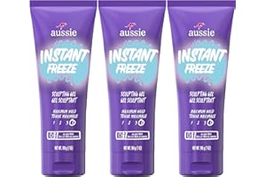 Aussie Instant Freeze Sculpting Gel, Maximum Hold, Triple Pack for Curly, Straight and Wavy Hair, 594 g Total (3 Count of 198