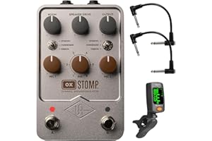 Briskdrop Universal Audio OX Stomp Speaker Emulator Pedal - Bundle with 2 Patch Cables and Tuner
