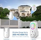 TECKNET Wireless Door Bell Self Powered, Plug Through, RGB Light, 60 Chimes view 6