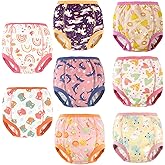 SMULPOOTI 8 Packs Reusable Training Pants 4t-5t for Potty Training and Strong Absorbent Plastic Training Pants for Toddlers Girls 5t