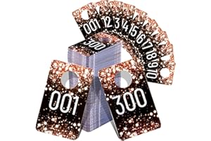 Jetec Live Plastic Number Tags, Consecutive Reusable Normal and Mirrored Image Number Tags for Live Coat Room Hanger Cards