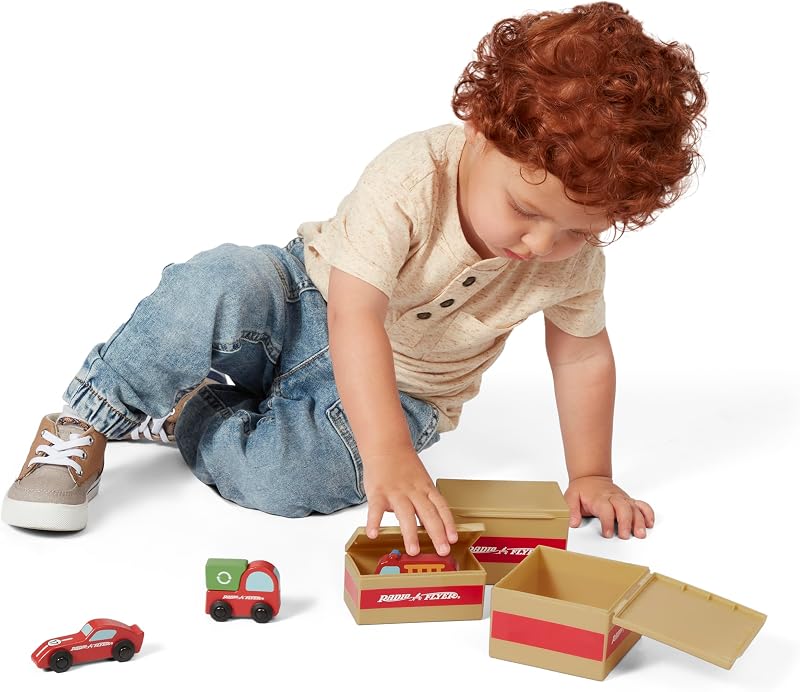 Camion de Transport et de Livraison, Jouet Rouge à Monter pour Tout-Petits de 2 Ans et Plus