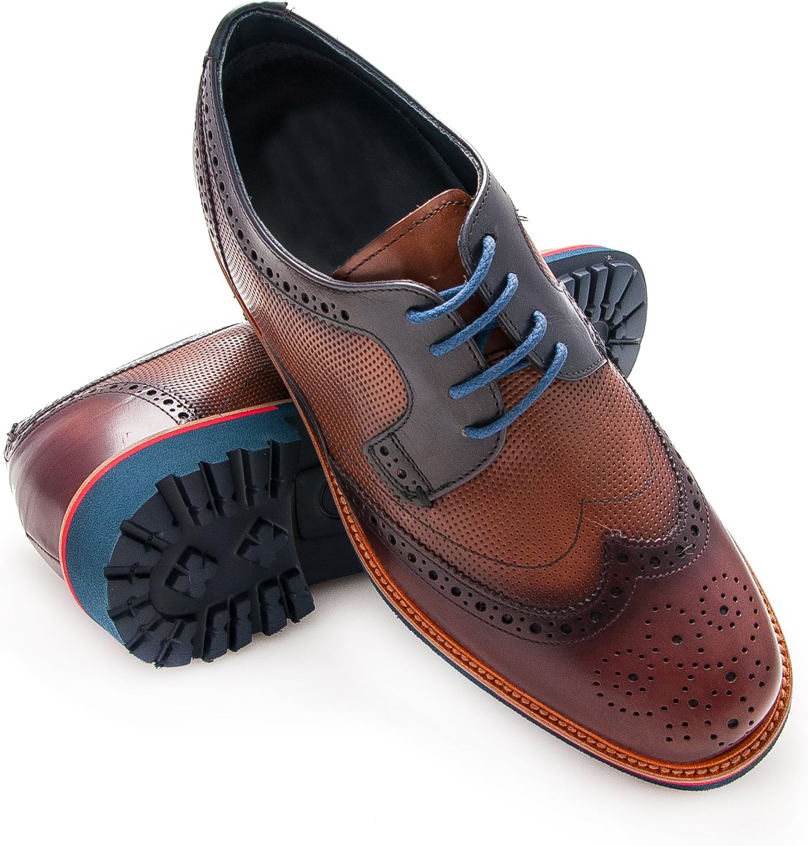 Zerimar Elevator Shoes for Men Add +2.7 in | Men's Height Increasing Shoes | Shoes That Increase Your Height | Colour: Bordeaux | Made in Spain