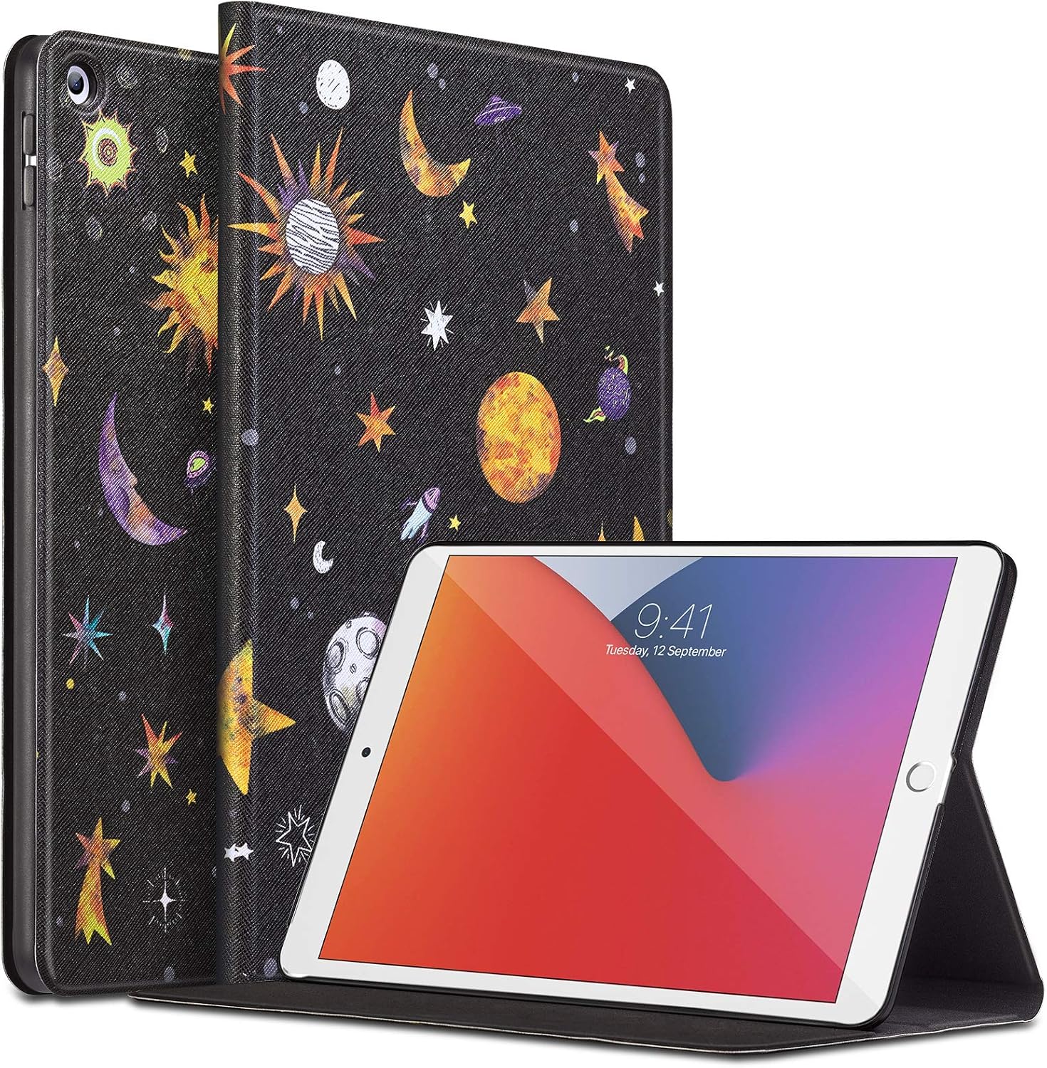 Amazon Esr Ipad 8 ケース 手帳型 Ipad 10 2 ケース 第7世代 19 イラストレータースタンドケース ブックカバーデザイン 角度調節可能 オートスリープ ウェイク カラフルな宇宙 Esr タブレットケース 通販