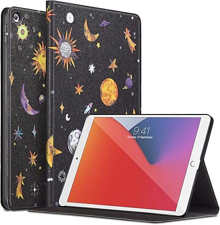 Amazon Com Esr Illustrator Stand Case For 10 2 8th Gen 7th Gen 19 Book Cover Design Multi Angle Viewing Stand Auto Sleep Wake Colorful Cosmos Computers Accessories