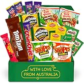 Australian Gift Snack Box, 18 Authentic Australian Snacks | Tim Tams, Cadbury, Cherry Ripe, Authentic Aussie Snacks and Candy, Great Gift from Australia, International Snack Box