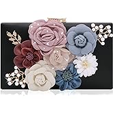Milisente Evening Bag for Women, Flower Wedding Evening Clutch Purse Bride Floral Clutch Bag
