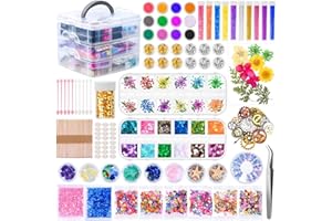 Thrilez Resin Decoration Accessories Kit, Jewelry Making Supplies with Dried Flowers, Glitter Sequin, Mica Powder, Foil Flakes and Epoxy Fillers for Crafts Beginners