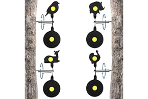 FOLGTEK 4-Pack Spinner Shooting Targets Auto Reset Steel Resetting Gun Target Heavy Metal Steel Spinning Target for Shooting