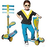 SKIDEE Kick Scooter for Kids 3-5 Foldable 3 Wheel Scooter with Lean-to-Steer, Adjustable Height, Removable Seat & LED Light Wheels Toddler Scooter for 3 to 12 Year Old Boys/Girls