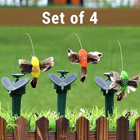 TIED RIBBONS Solar Powered Garden Stakes, Humming Bird Garden Waterproof for Outdoor Pathway Lawn Yard Patio