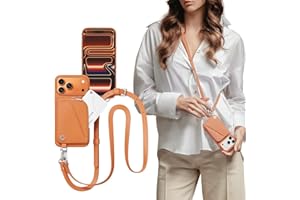 MAGEASY Compatible with iPhone 17 Pro Max 6.9" Wallet Case with Crossbody Strap - Coin Purse & Card Slot, with Leather Crossbody Lanyard, 16ft Ultimate Drop Protection | Pouch (Coral)