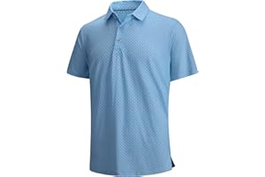 Damipow Premium Golf Shirts for Men Dry Fit Performance Polo Short Sleeve Collared Shirt