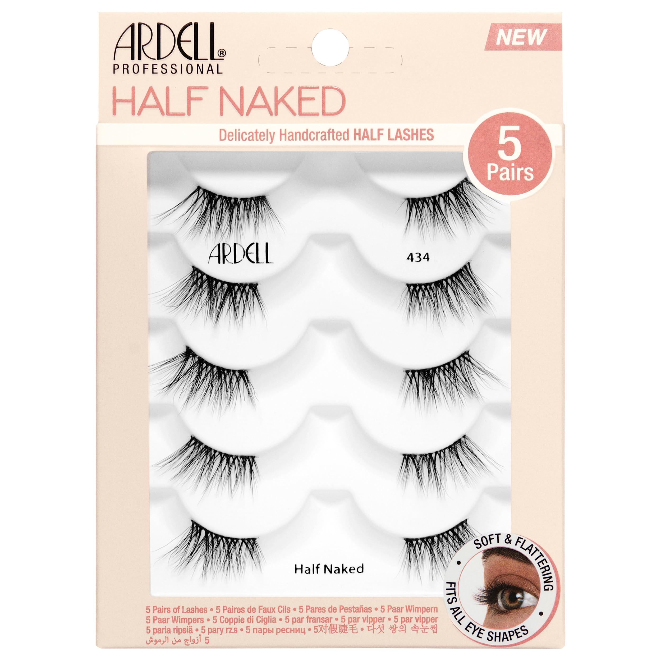 Photo 1 of Ardell Naked Half Lashes 434 - Delicately Handcrafted Cat Eye False Eyelashes, 5-Pairs, 1-Pack