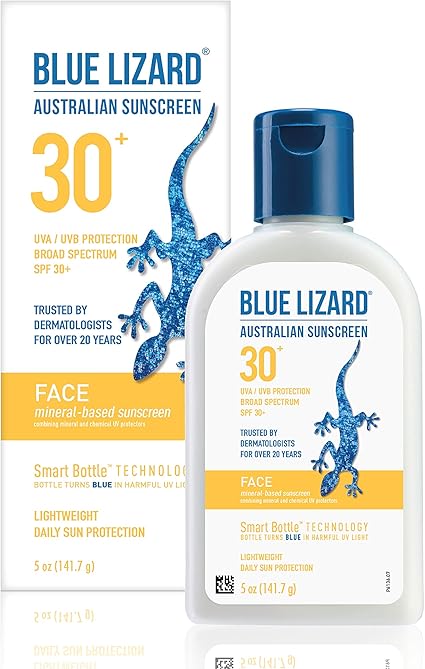 blue lizard sensitive face sunscreen