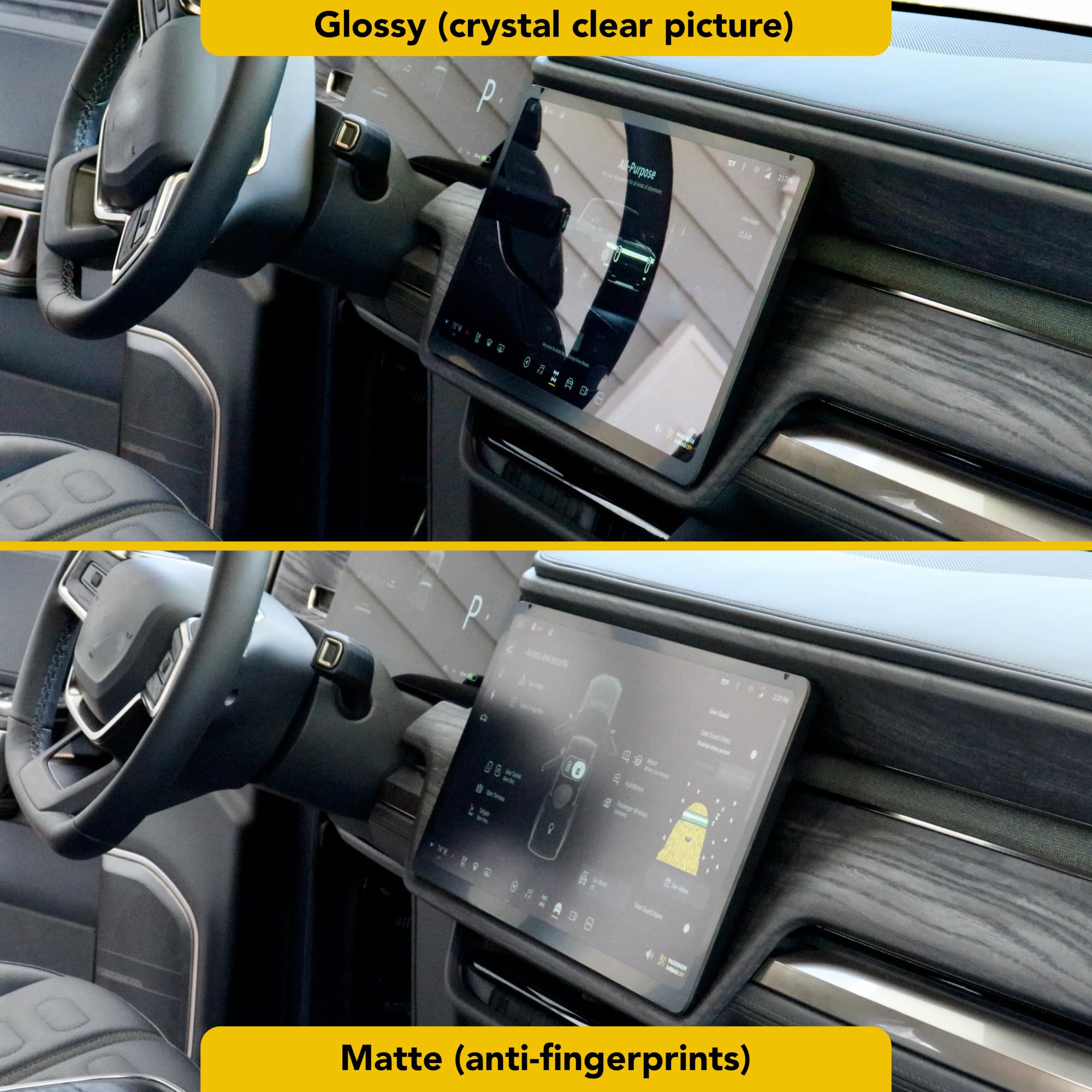 Screen Protectors for Rivian R1S & Rivian R1T, Set of 3 Matte Anti Fingerprint, 9H Tough GPS Navigation Touch Display Protection Cover, Accessories for Rivian R1 Gen1 & Gen2 2025 2024 2023 2022