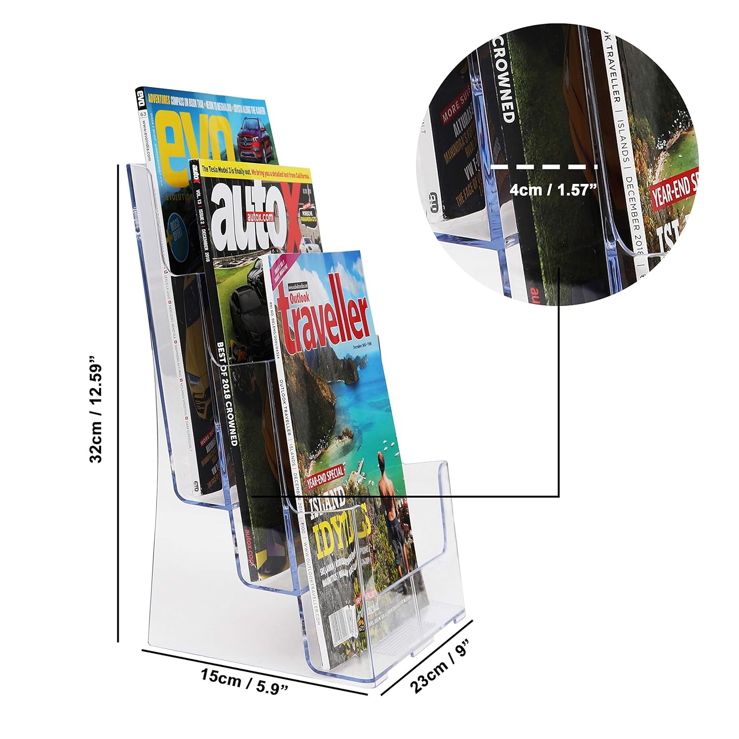 Espositore per brochure DIN lungo (99 x 210 mm), espositore per