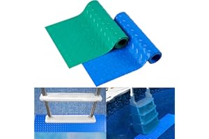 Shitailu 2 Rolls Swimming Pool Ladder Pad, Non-Slip Pool Step Mat, Protective Ladder Mat with Non-Slip Texturefor Above Ground Swimming Pool Steps, Ladders, 36 inch X 9 inch, Wave Pattern
