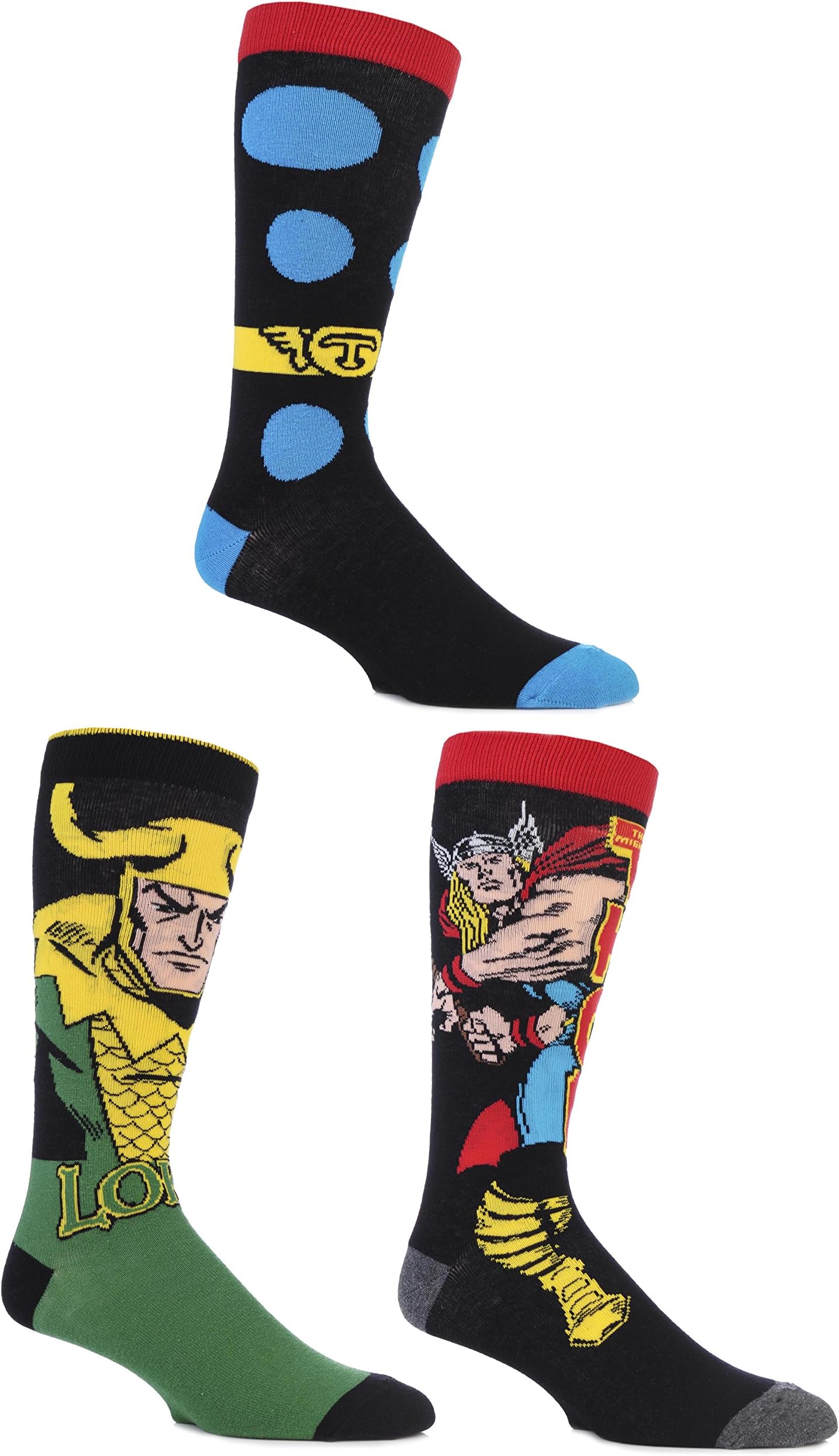 SockShop Men's 3 Pair Marvel Thor and Loki Cotton Socks
