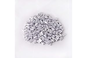 HIGOOD Aluminum Crimping Loop Sleeve for 1/16" Diameter Wire Rope and Cable (1/16" 200PCS)